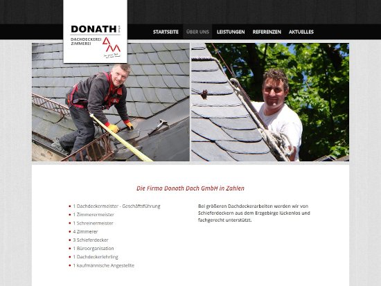 Homepage Erstellung für DONATH Dachdeckerei | Webdesign Bayreuth
