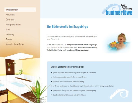Webdesign & komplette Umsetzung der Internetseite für Kummerlöwe Haustechnik | Webdesign für Handwerker