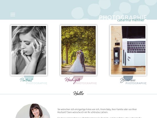 Erstellung der Homepage und Webhosting für Photographie Caterina Mehner | Webdesign Fotograf