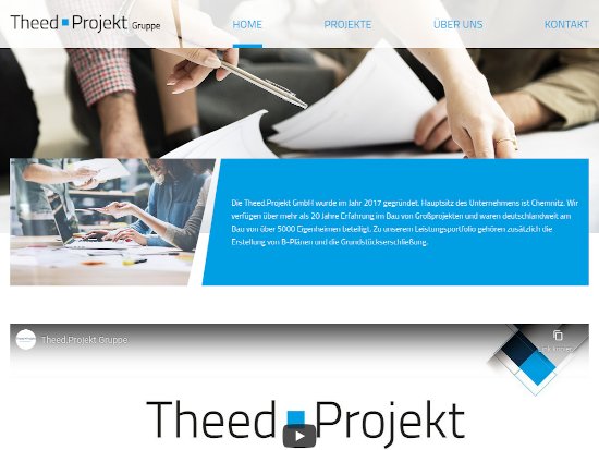 Umsetzung der Homepage für die Theed.Projekt GmbH | Webdesign Chemnitz