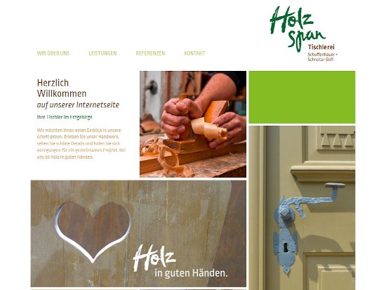 Technische Realisierung der Homepage für die Tischlerei Holzspan